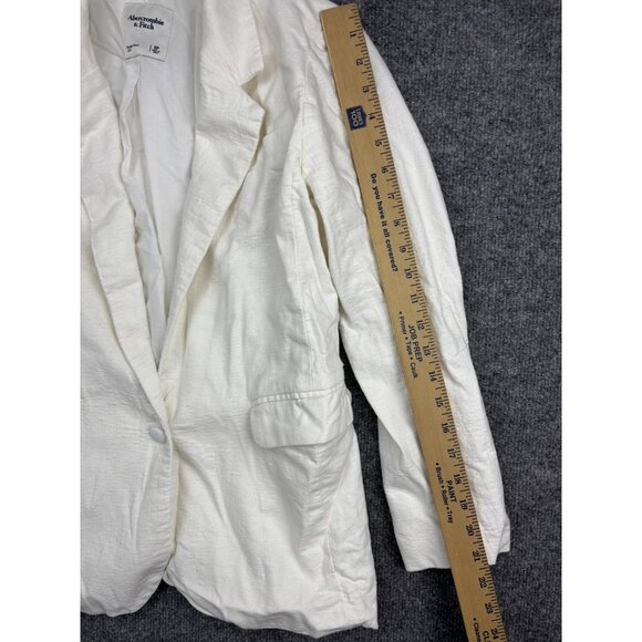 Abercrombie & Fitch Blazer Womens Small White Single Button Lined Notch Lapel - Picture 4 of 7